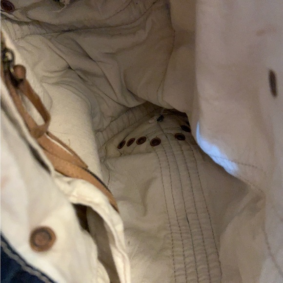 Hyena indigo tie-dye (shibori) pattern on canvas leather strap closure - Picture 13 of 16